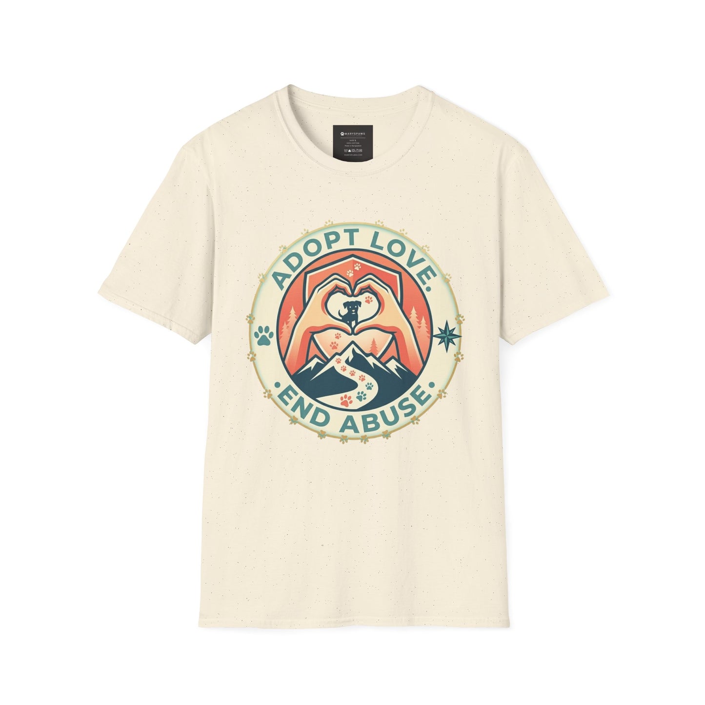 Adopt Love • End Abuse T‑Shirt — Rescue Pet Advocacy Tee