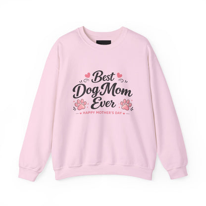 Best Dog Mom Ever Sweatshirt — Mother's Day Paw Print Crewneck