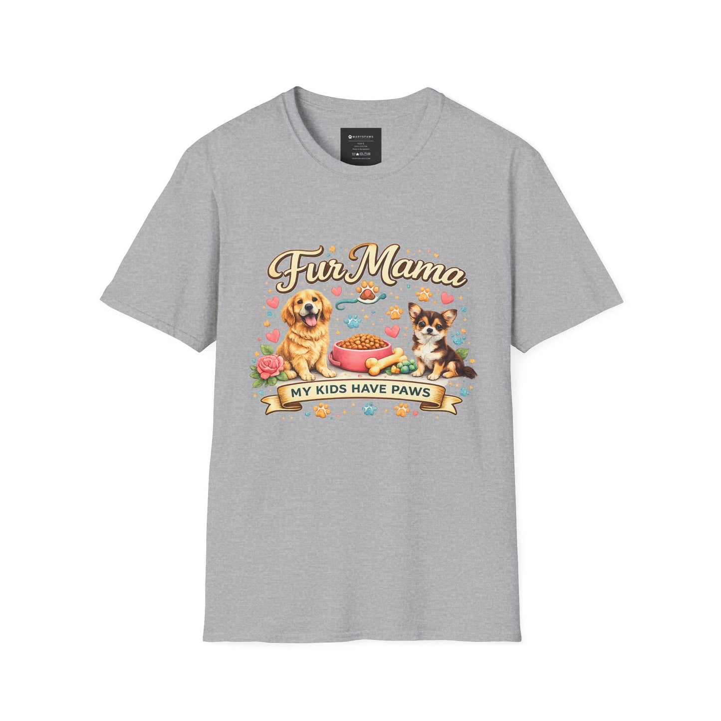 T-Shirt — "Fur Mama: My Kids Have Paws" Cute Pet Mom Tee
