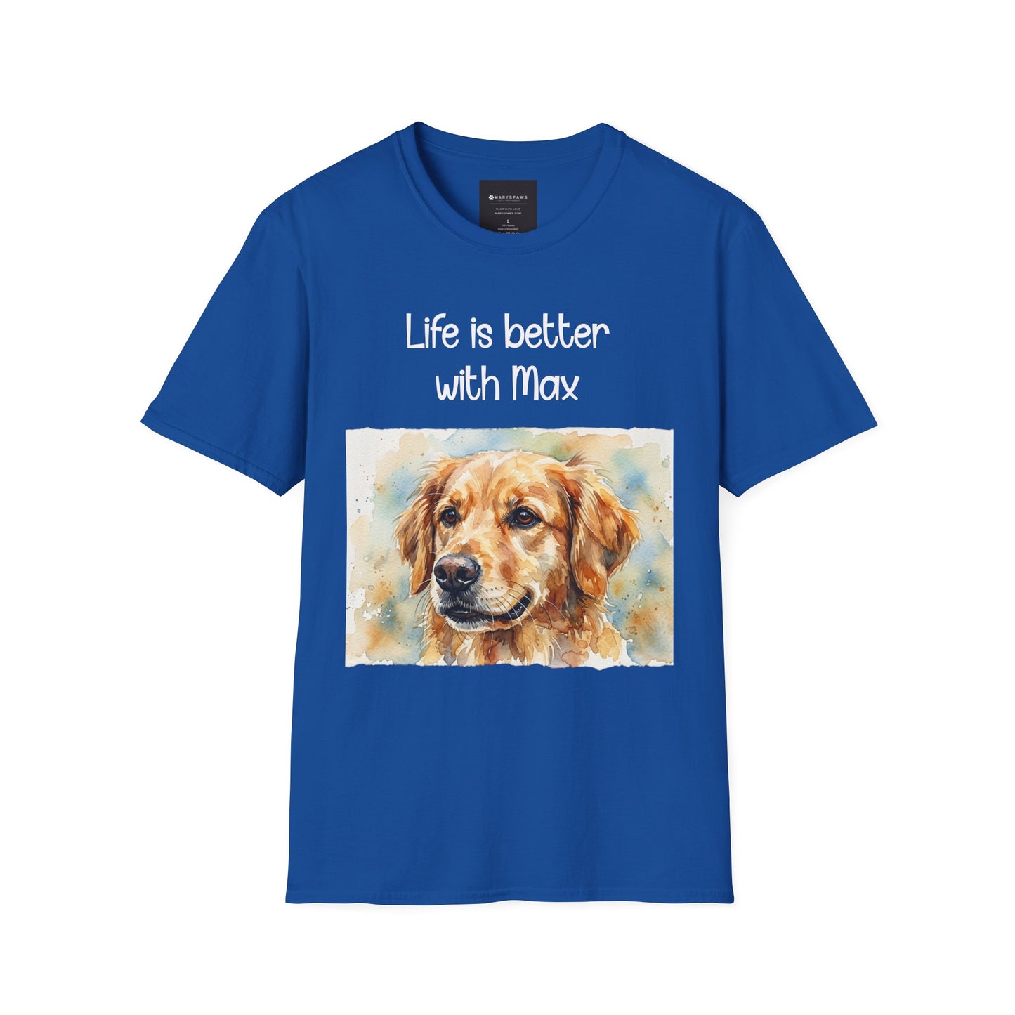 PERSONALIZE IT — "Life is Better with Max" Golden Retriever Portrait Tee