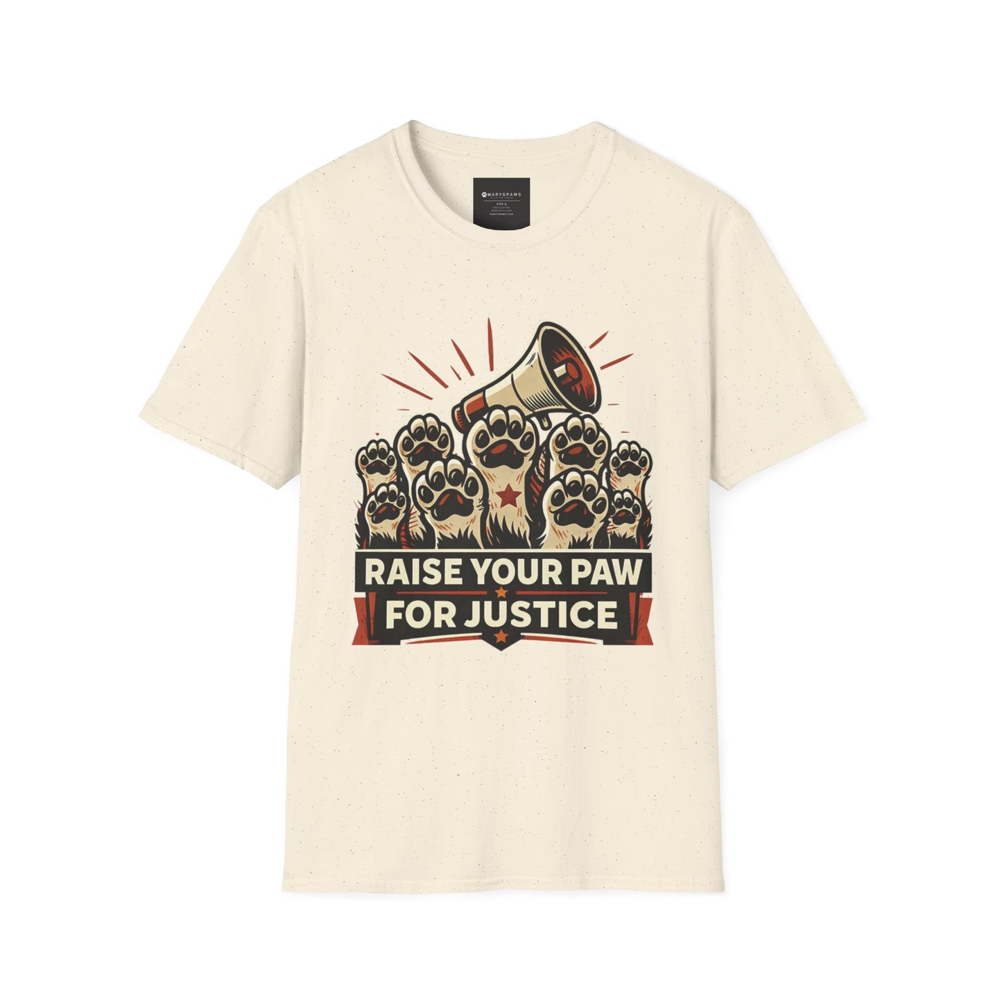 T-Shirt — "Raise Your Paw for Justice" Protest Cat Paw Graphic Shirt