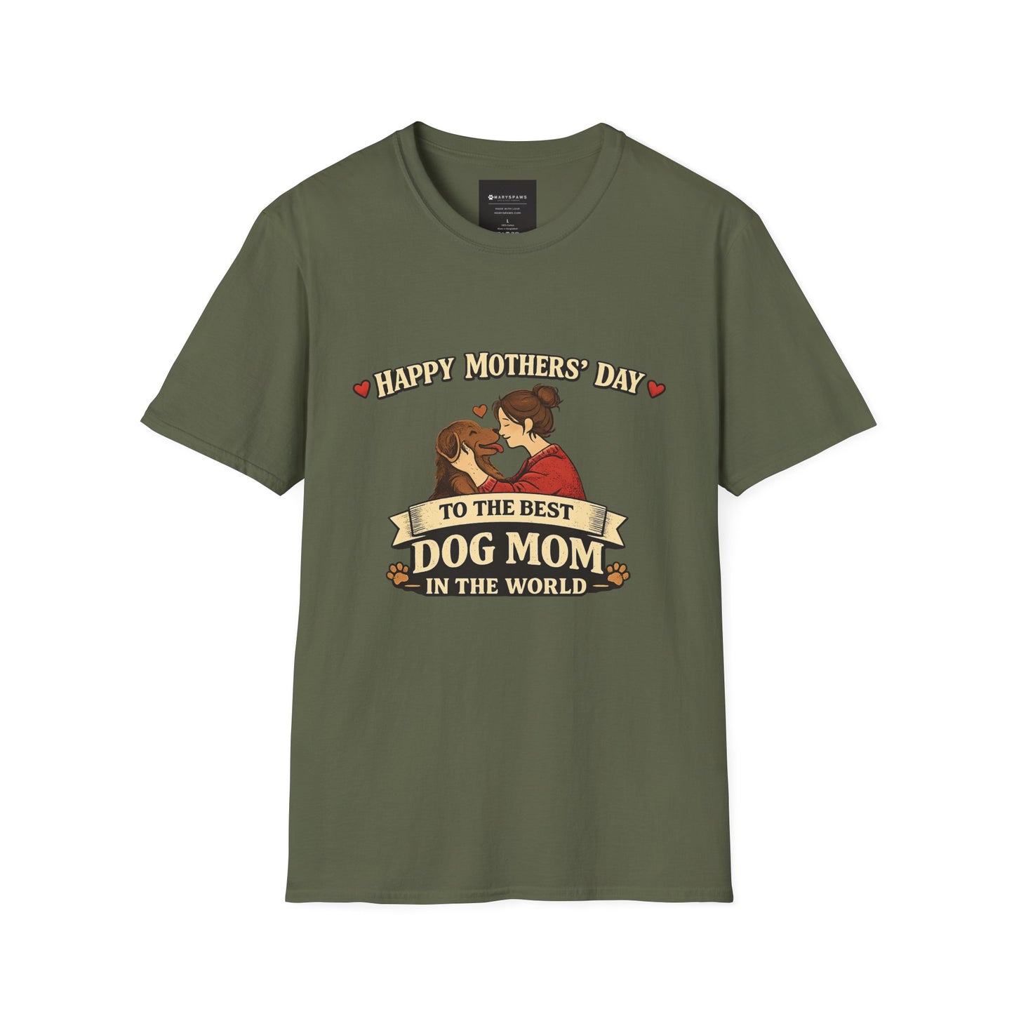 Mother's Day Dog Mom T-Shirt – "Happy Mother's Day to the Best Dog Mom in the Whole World"