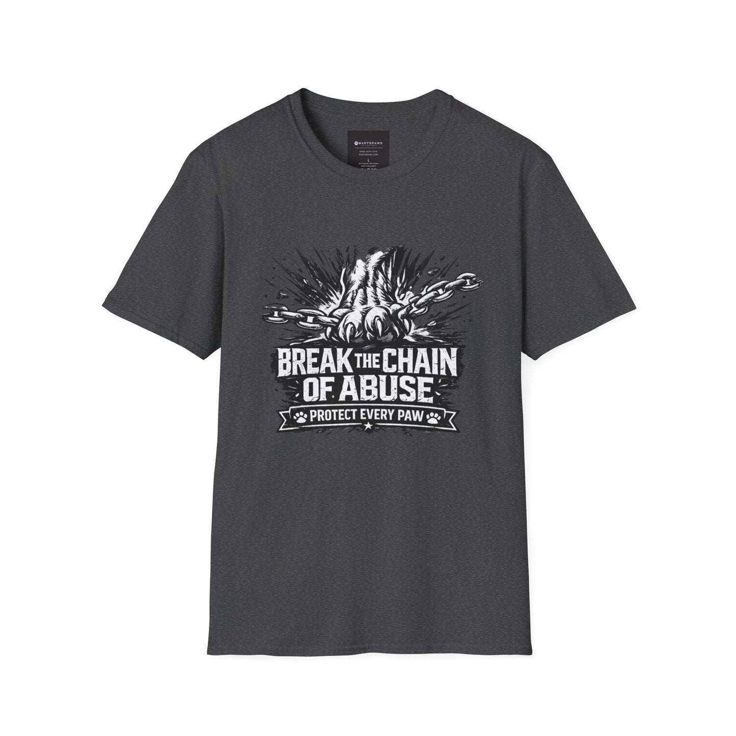 Break the Chain of Abuse T-Shirt — Protect Every Paw Animal Rescue Tee