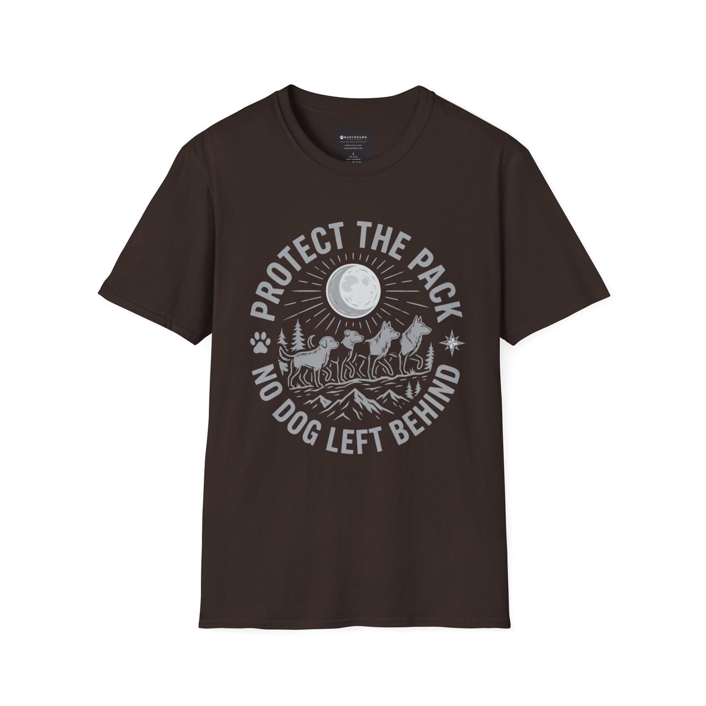 Protect the Pack "No Dog Left Behind" T-Shirt — Rescue & Dog Rescue Support Tee