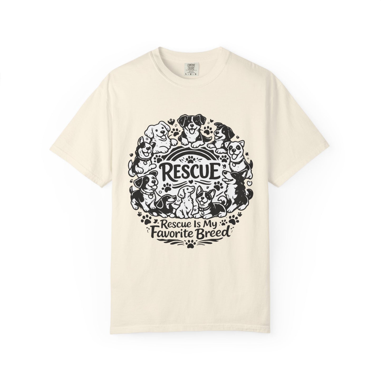 T-Shirt — "Rescue Is My Favorite Breed" Dog Rescue Graphic Tee