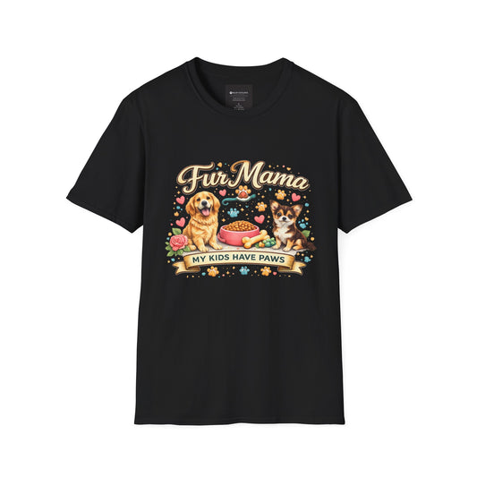 T-Shirt — "Fur Mama: My Kids Have Paws" Cute Pet Mom Tee