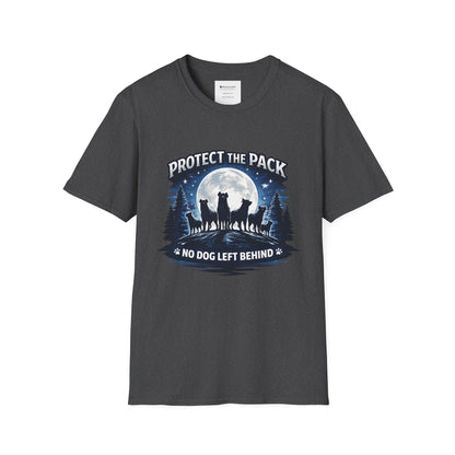 Protect the Pack T-Shirt – "No Dog Left Behind" Moonlit Wolf & Dog Rescue Tee