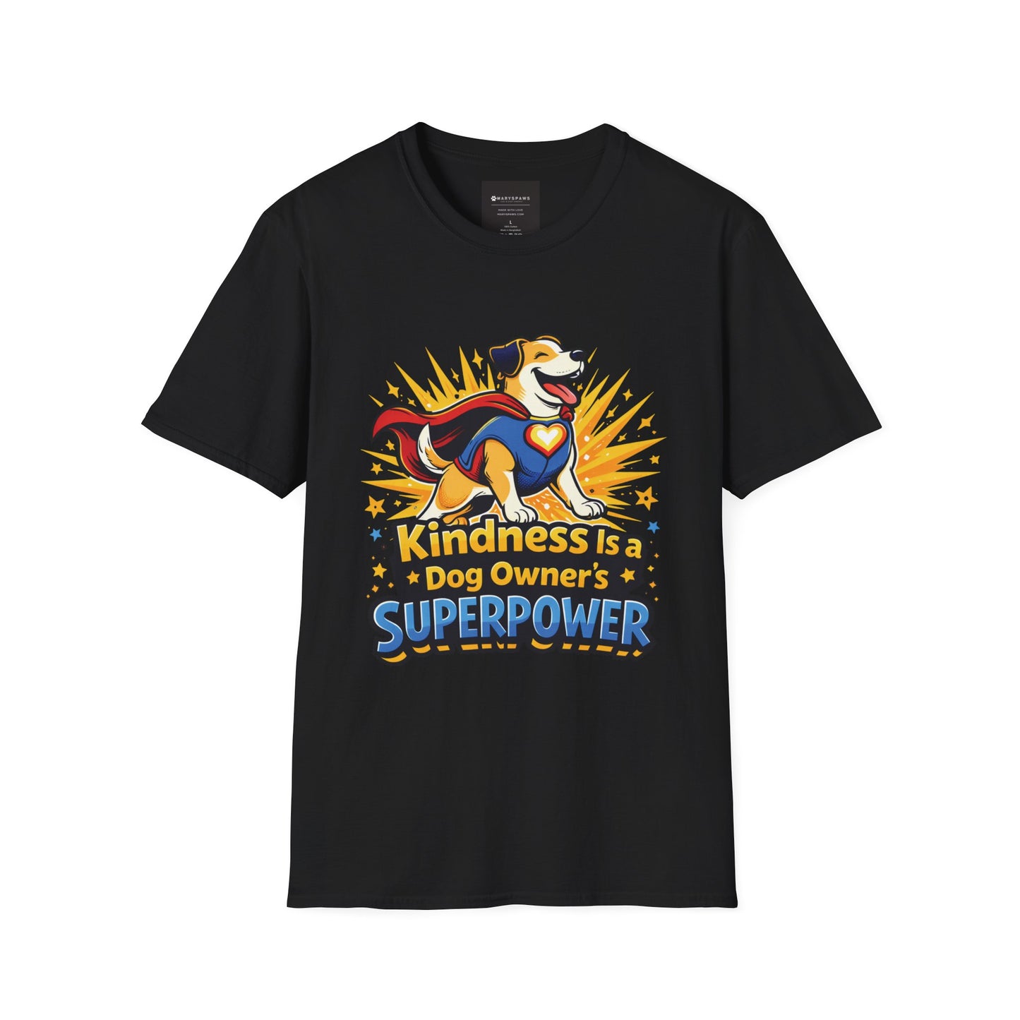 Kindness Is a Dog Owner's Superpower T-Shirt — V2 Superhero Dog Lover Tee