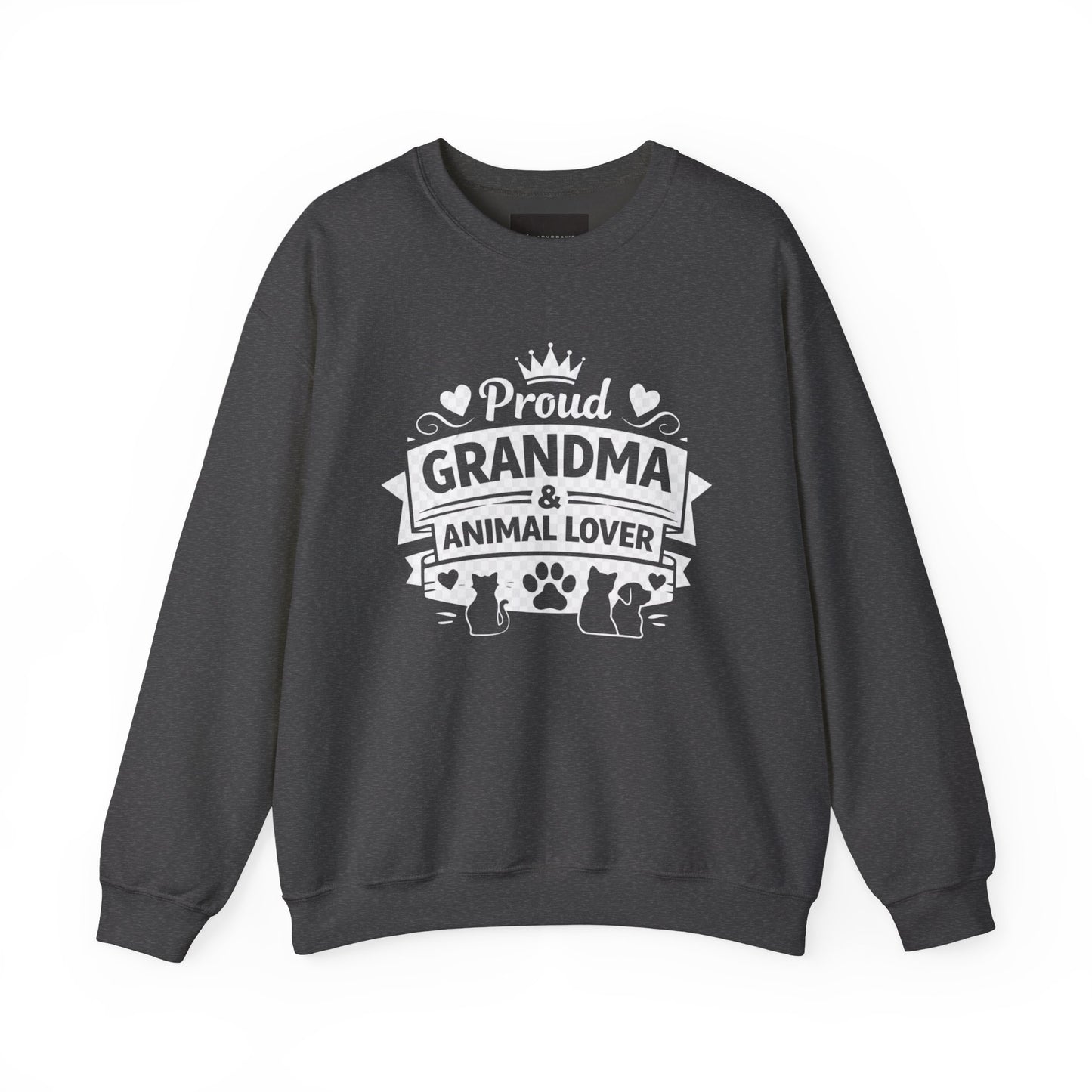 Grandma Animal Lover Sweatshirt — "Proud Grandma & Animal Lover" Crewneck