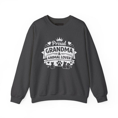 Grandma Animal Lover Sweatshirt — "Proud Grandma & Animal Lover" Crewneck