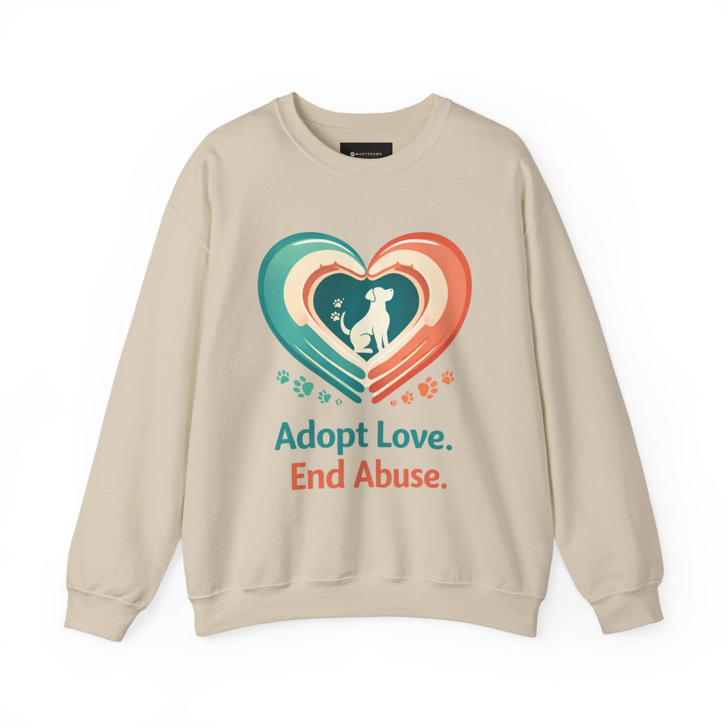 Adopt Love. End Abuse. Sweatshirt — Animal Rescue Crewneck