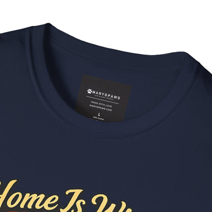Mother's Day Golden Retriever T-Shirt — "Home Is Where My Dog Is" Pet Lover Tee
