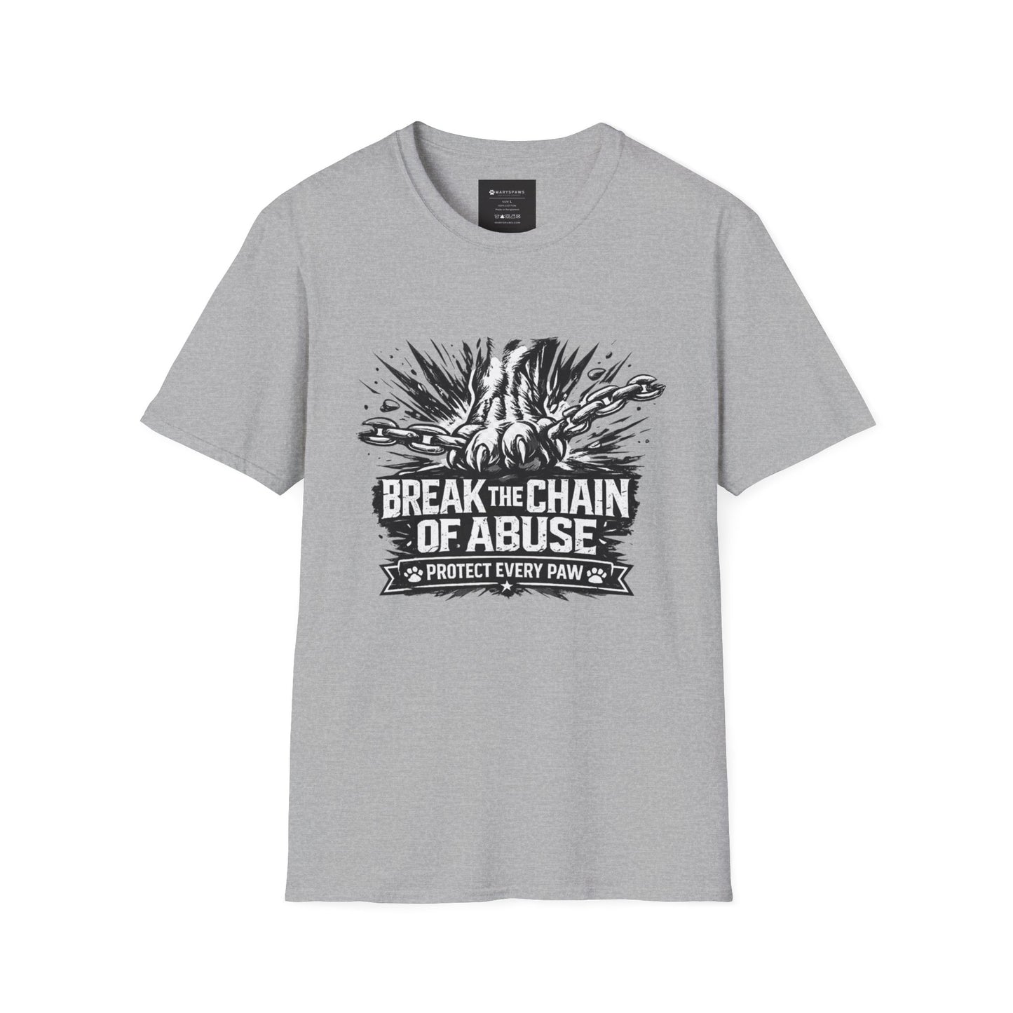 Break the Chain of Abuse T-Shirt — Protect Every Paw Animal Rescue Tee