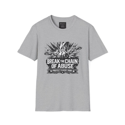 Break the Chain of Abuse T-Shirt — Protect Every Paw Animal Rescue Tee