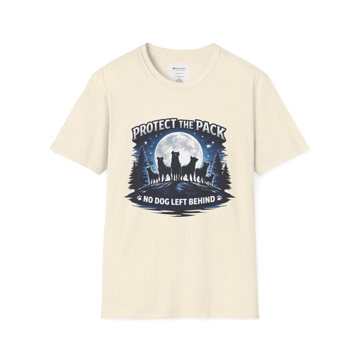 Protect the Pack T-Shirt – "No Dog Left Behind" Moonlit Wolf & Dog Rescue Tee