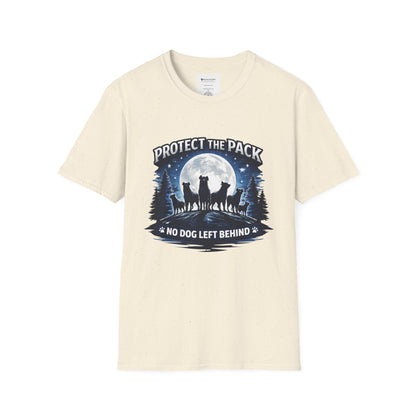 Protect the Pack T-Shirt – "No Dog Left Behind" Moonlit Wolf & Dog Rescue Tee