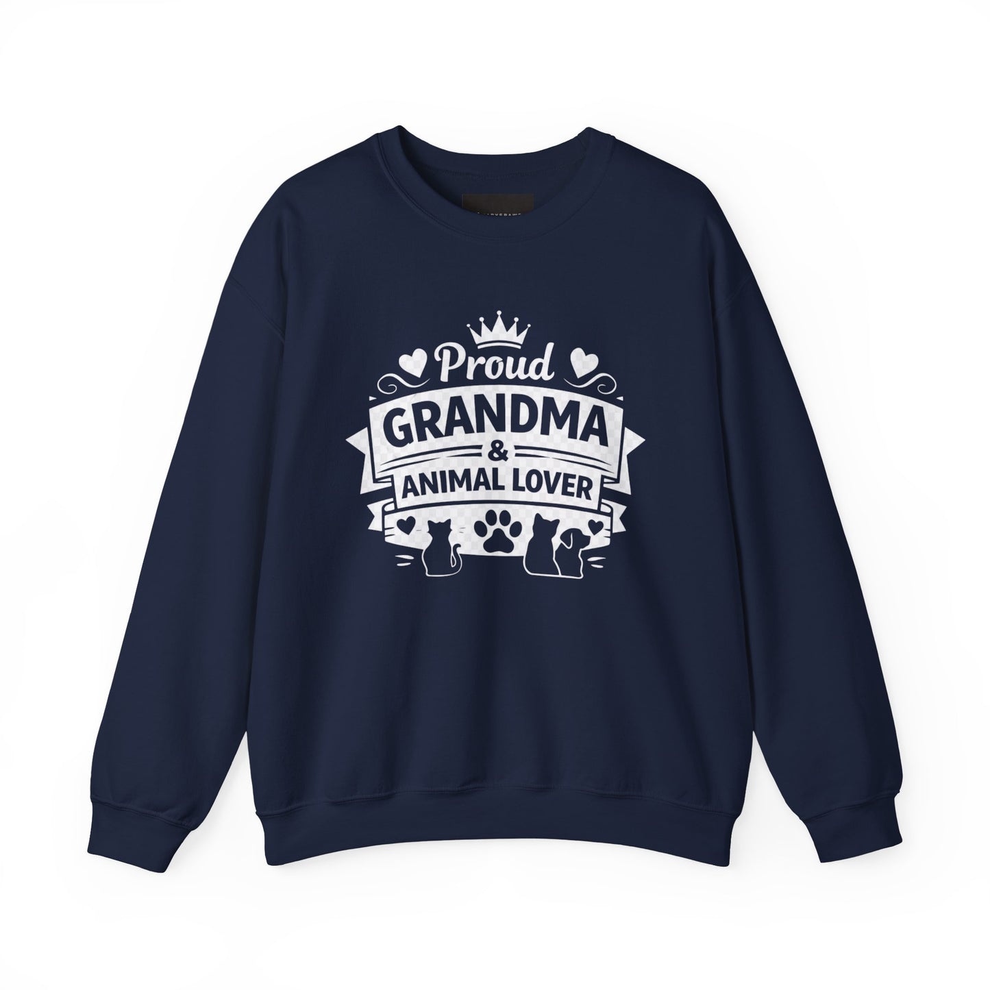 Grandma Animal Lover Sweatshirt — "Proud Grandma & Animal Lover" Crewneck