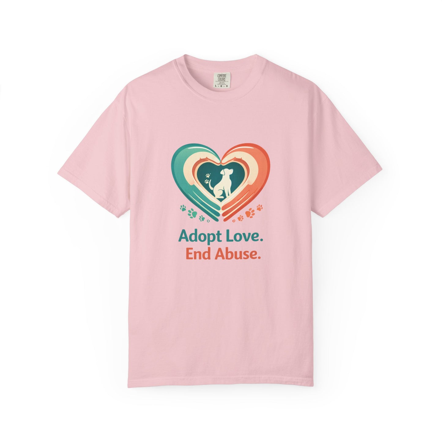 Adopt Love. End Abuse. Heart Pet Rescue T-Shirt