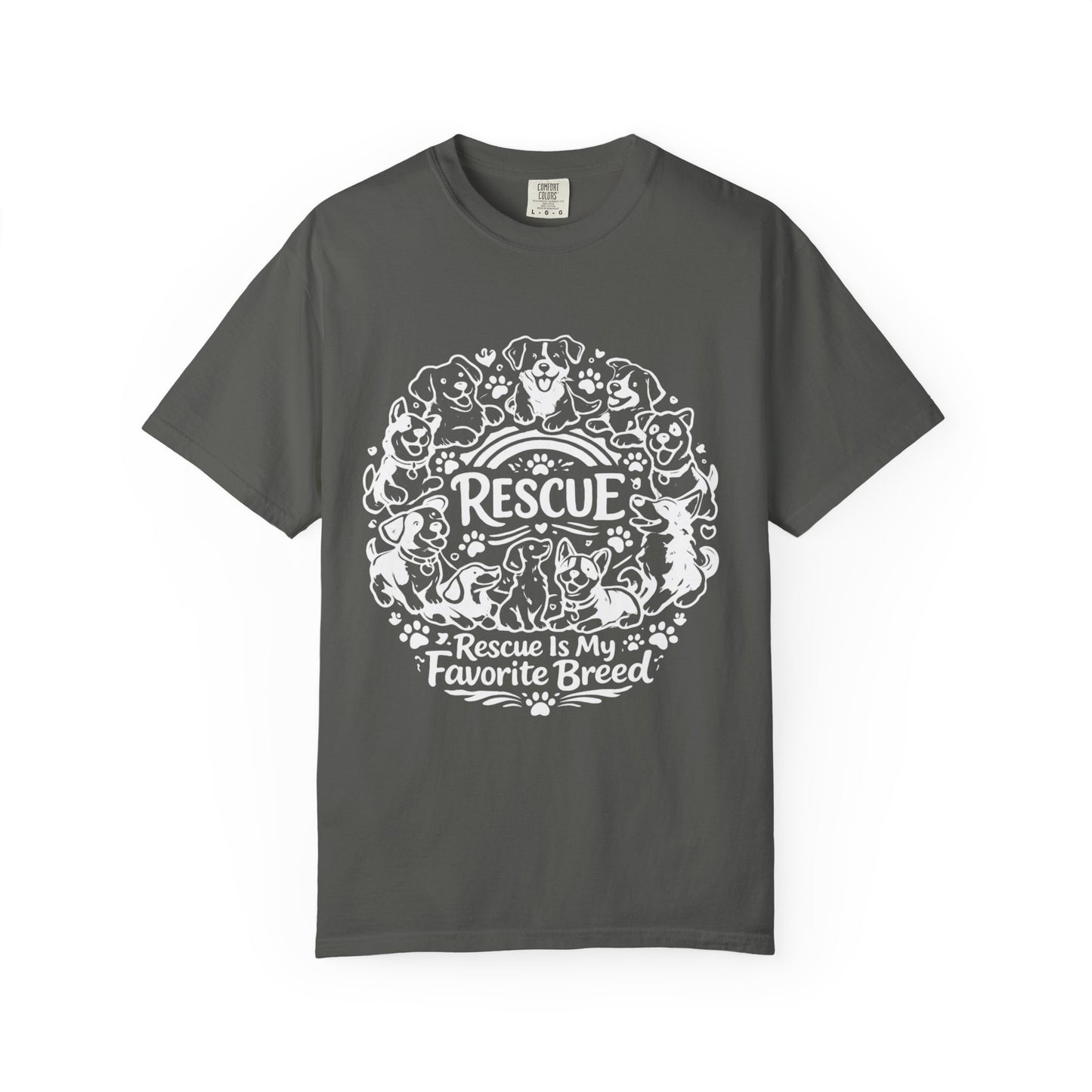 T-Shirt — "Rescue Is My Favorite Breed" Dog Rescue Graphic Tee