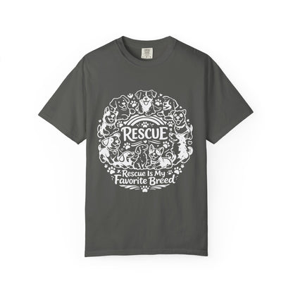 T-Shirt — "Rescue Is My Favorite Breed" Dog Rescue Graphic Tee