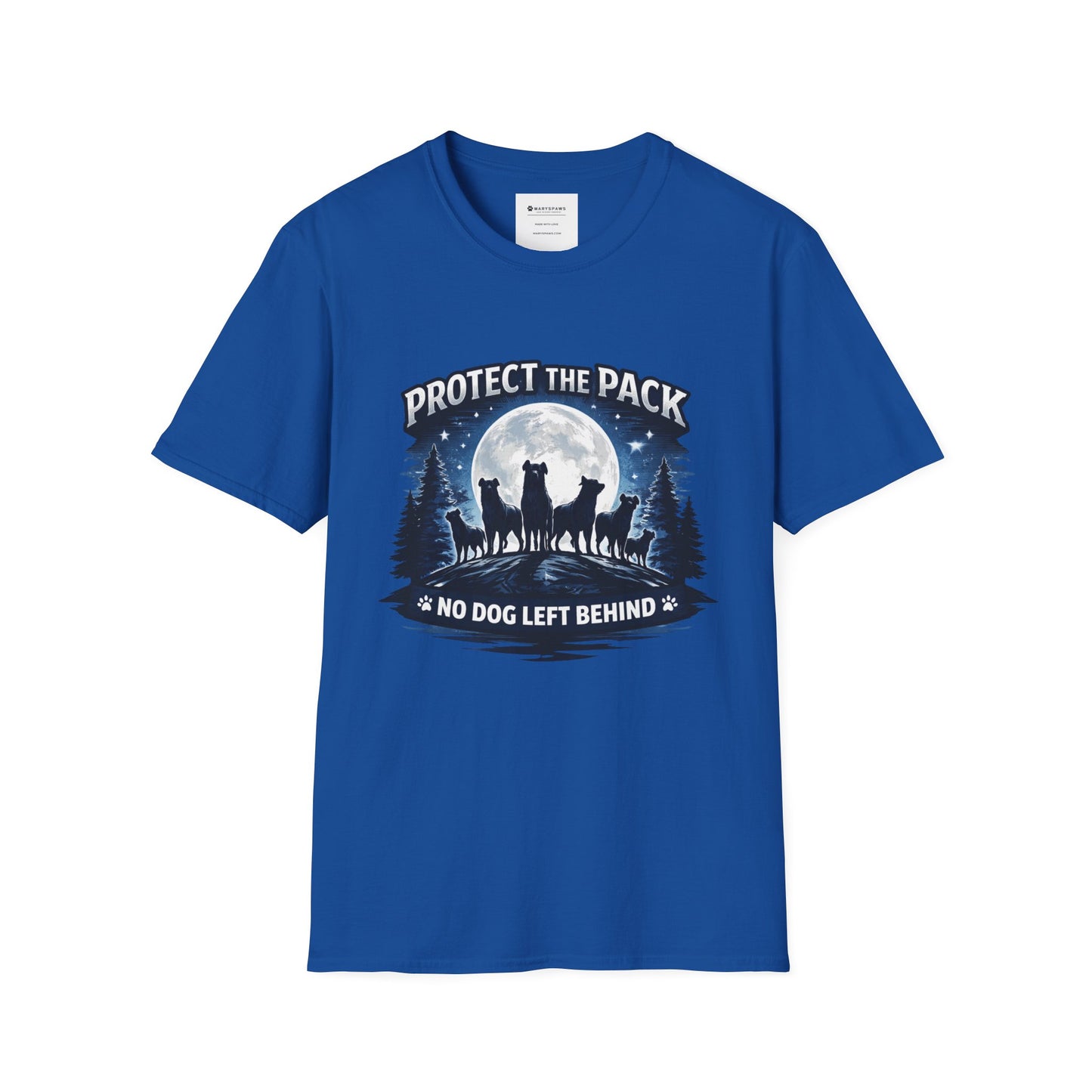 Protect the Pack T-Shirt – "No Dog Left Behind" Moonlit Wolf & Dog Rescue Tee