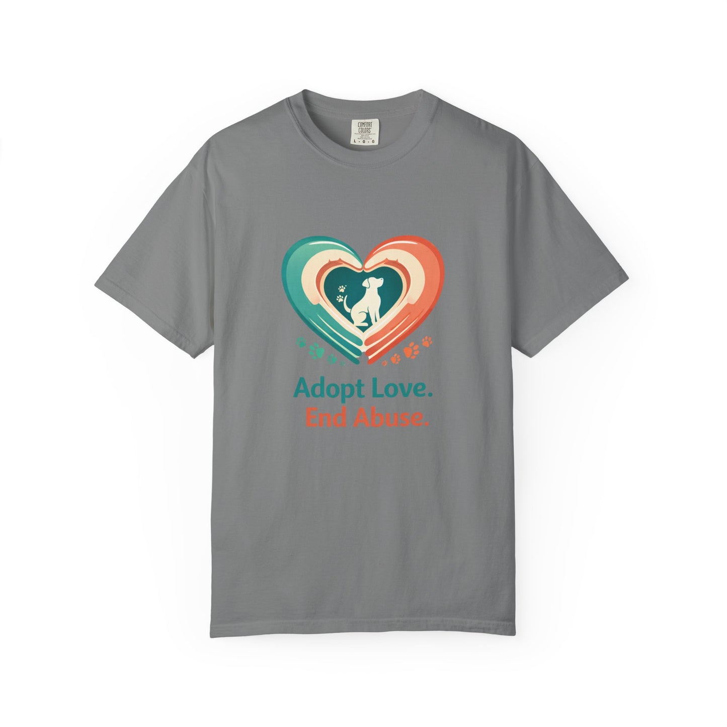 Adopt Love. End Abuse. Heart Pet Rescue T-Shirt