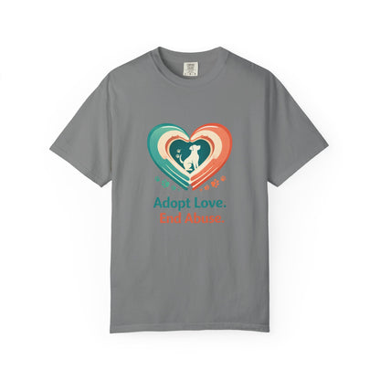 Adopt Love. End Abuse. Heart Pet Rescue T-Shirt