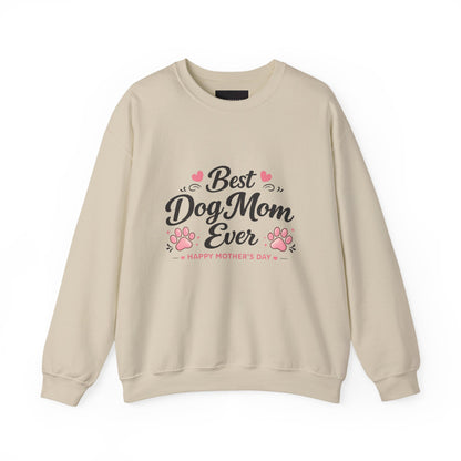 Best Dog Mom Ever Sweatshirt — Mother's Day Paw Print Crewneck