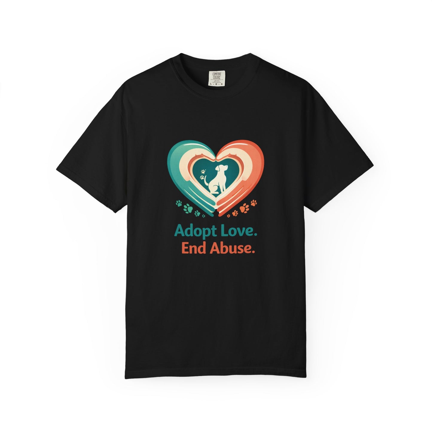 Adopt Love. End Abuse. Heart Pet Rescue T-Shirt