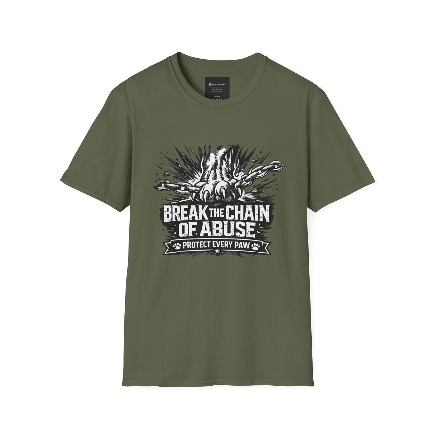 Break the Chain of Abuse T-Shirt — Protect Every Paw Animal Rescue Tee