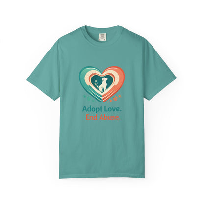 Adopt Love. End Abuse. Heart Pet Rescue T-Shirt