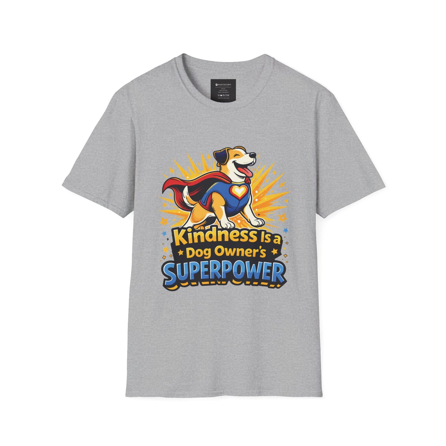 Kindness Is a Dog Owner's Superpower T-Shirt — V2 Superhero Dog Lover Tee