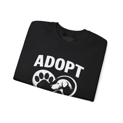Adopt Don't Shop Sweatshirt — Rescue Pet Paw & Cat Heart Crewneck