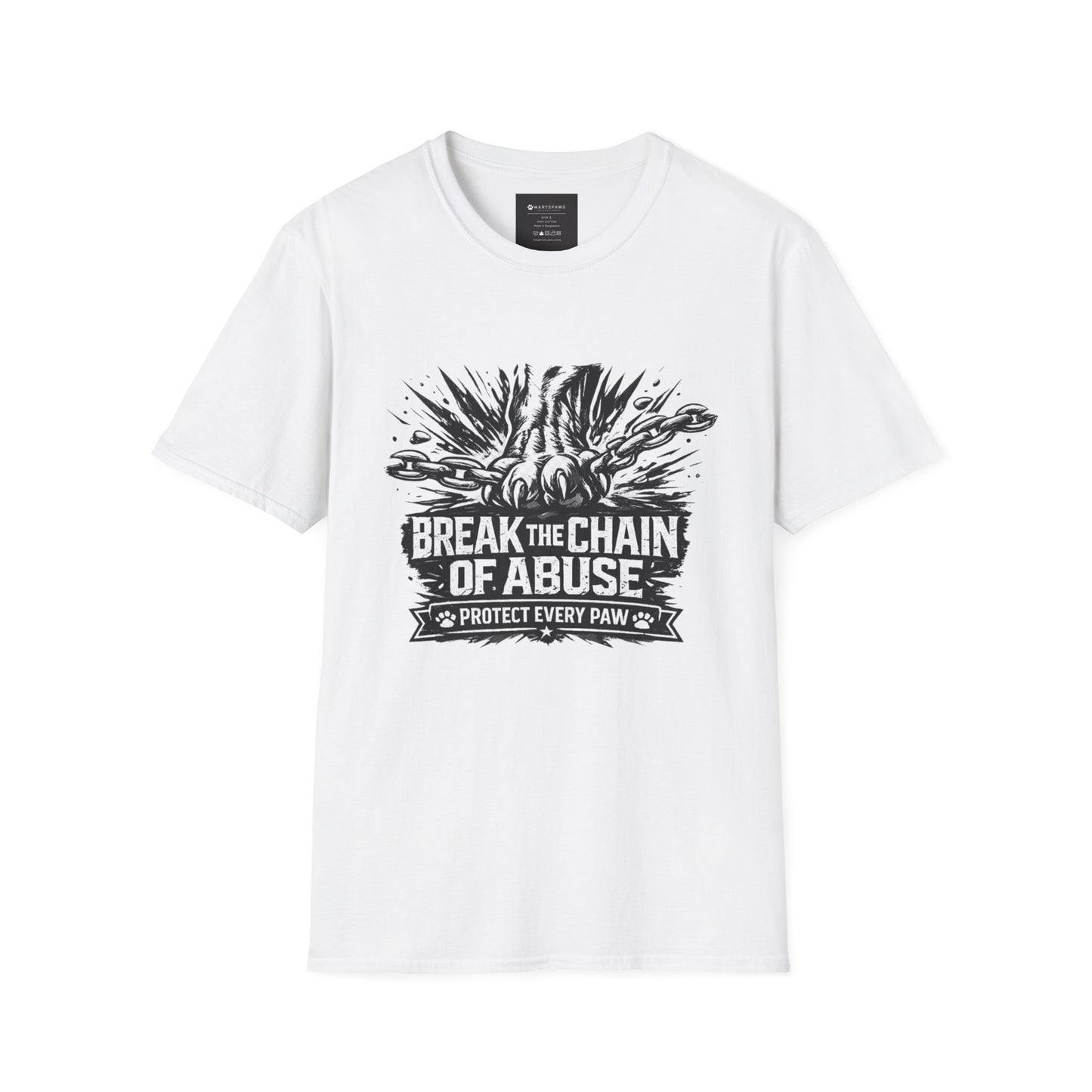 Break the Chain of Abuse T-Shirt — Protect Every Paw Animal Rescue Tee