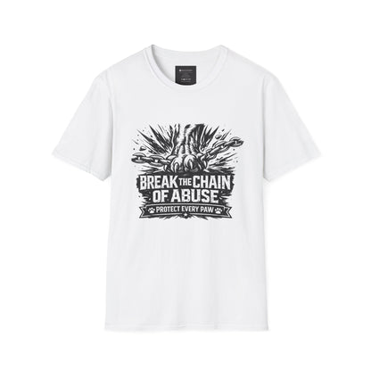 Break the Chain of Abuse T-Shirt — Protect Every Paw Animal Rescue Tee