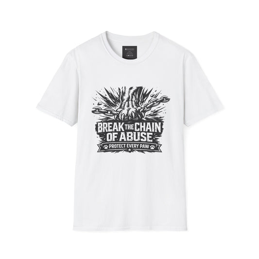 Break the Chain of Abuse T-Shirt — Protect Every Paw Animal Rescue Tee