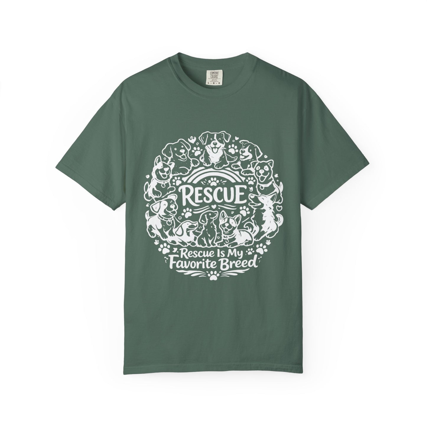 T-Shirt — "Rescue Is My Favorite Breed" Dog Rescue Graphic Tee