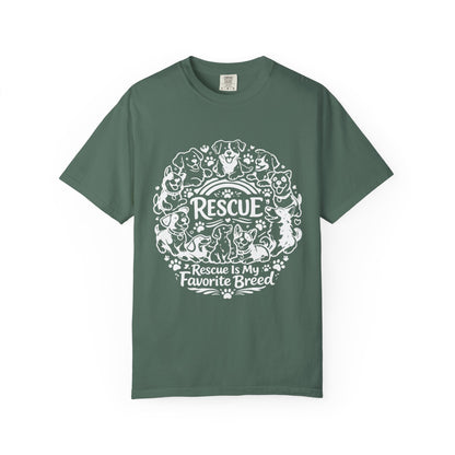 T-Shirt — "Rescue Is My Favorite Breed" Dog Rescue Graphic Tee