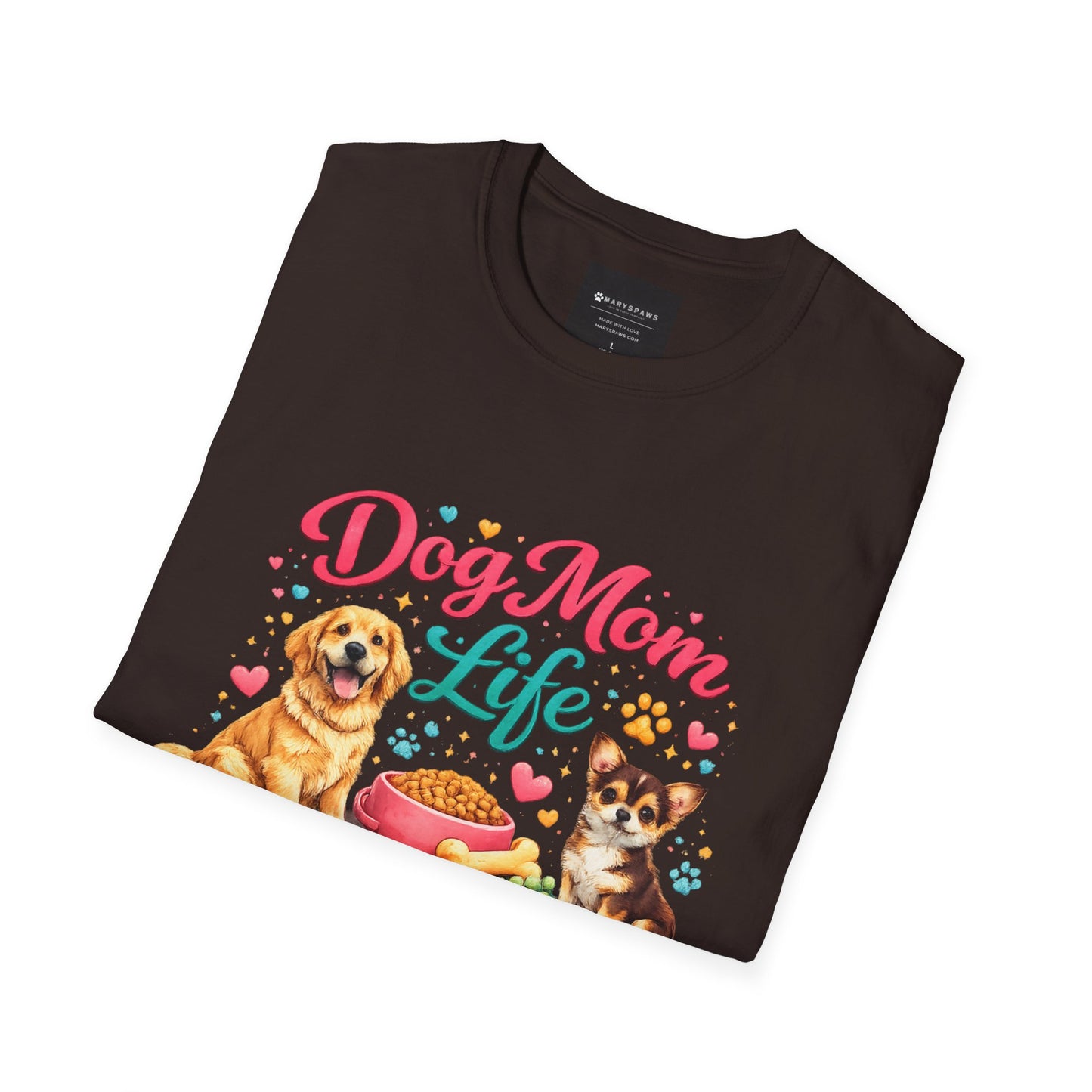 Dog Mom Life T-Shirt — "Loved, Licked & Spoiled" Cute Puppy Graphic Tee