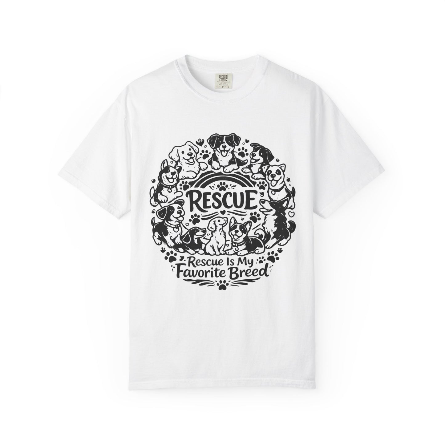 T-Shirt — "Rescue Is My Favorite Breed" Dog Rescue Graphic Tee