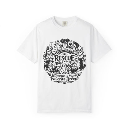 T-Shirt — "Rescue Is My Favorite Breed" Dog Rescue Graphic Tee