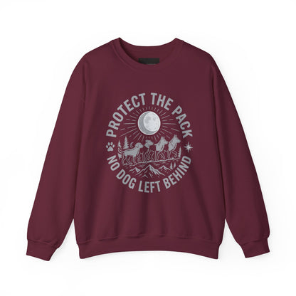 Crewneck Sweatshirt — Protect the Pack "No Dog Left Behind" Dog Rescue Design