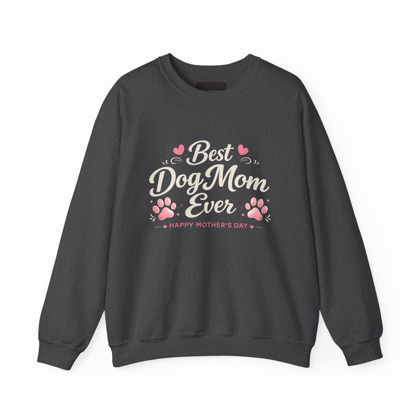 Best Dog Mom Ever Sweatshirt — Mother's Day Paw Print Crewneck