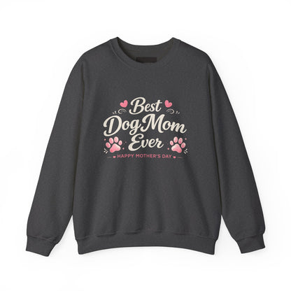 Best Dog Mom Ever Sweatshirt — Mother's Day Paw Print Crewneck