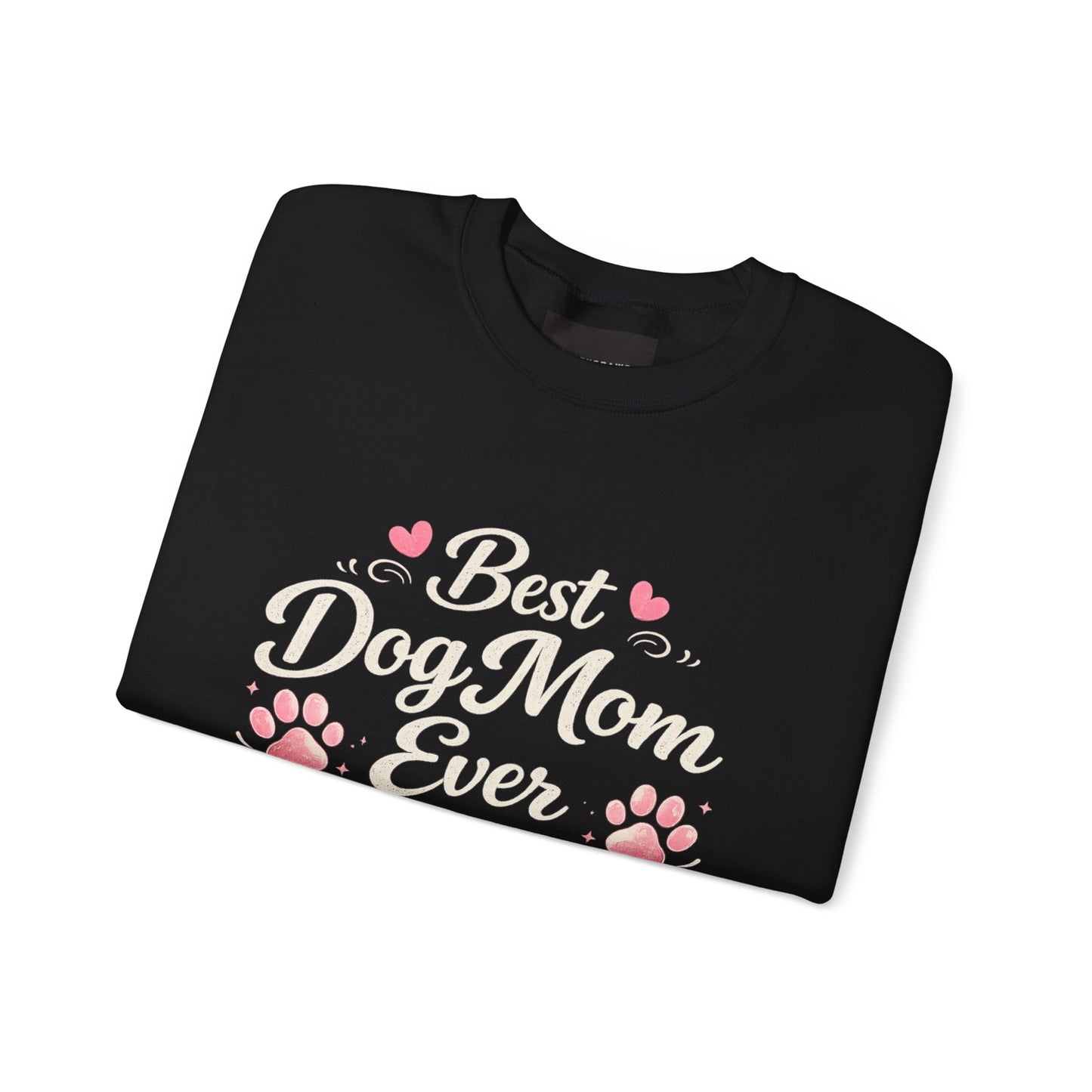 Best Dog Mom Ever Sweatshirt — Mother's Day Paw Print Crewneck