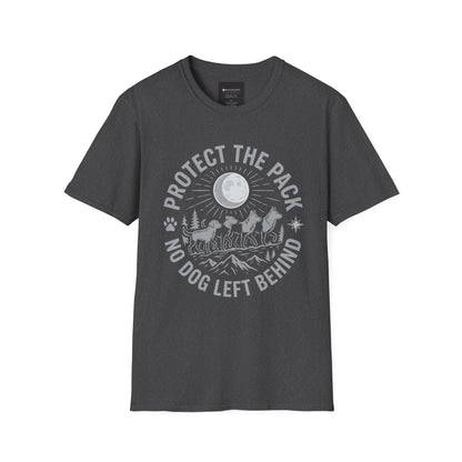 Protect the Pack "No Dog Left Behind" T-Shirt — Rescue & Dog Rescue Support Tee