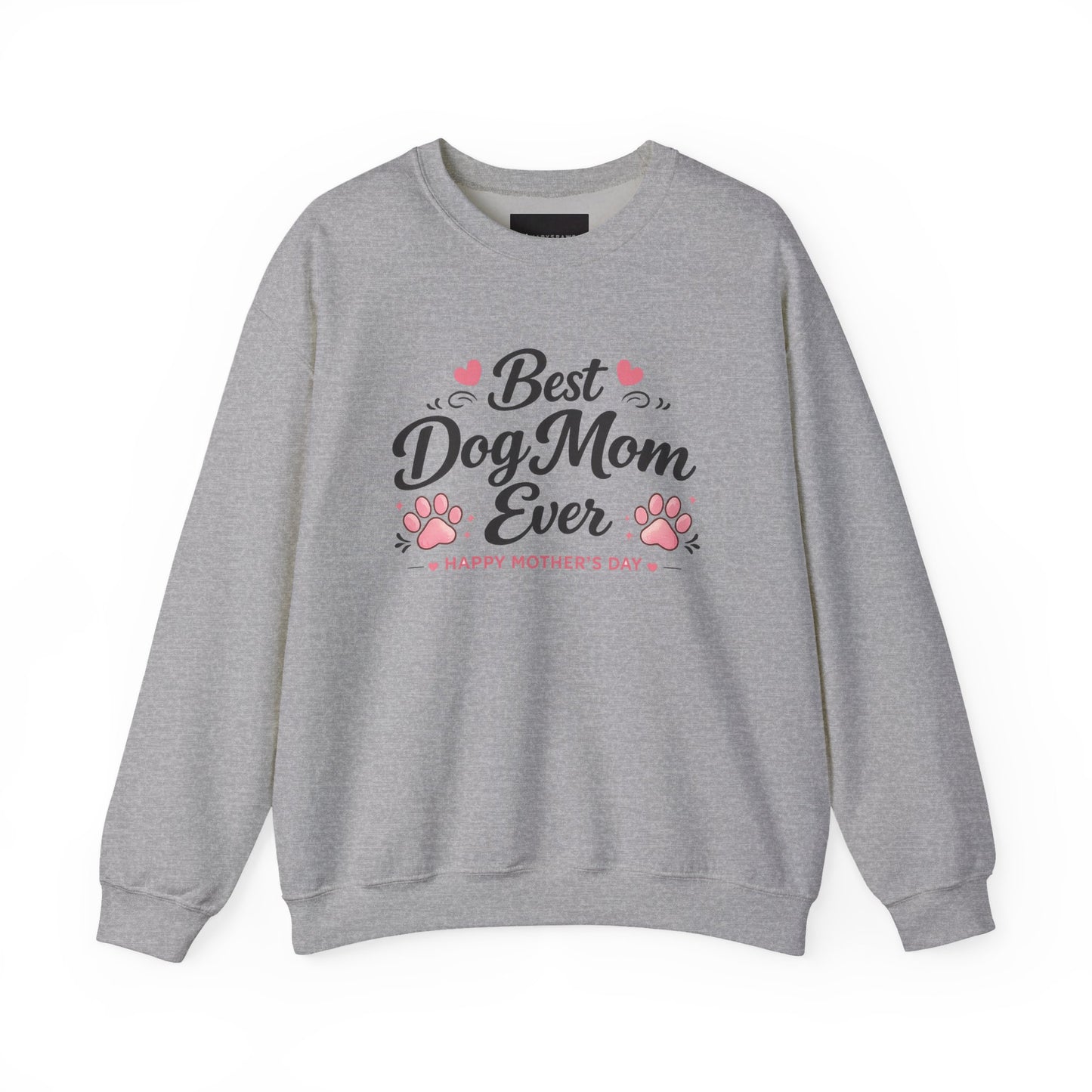 Best Dog Mom Ever Sweatshirt — Mother's Day Paw Print Crewneck