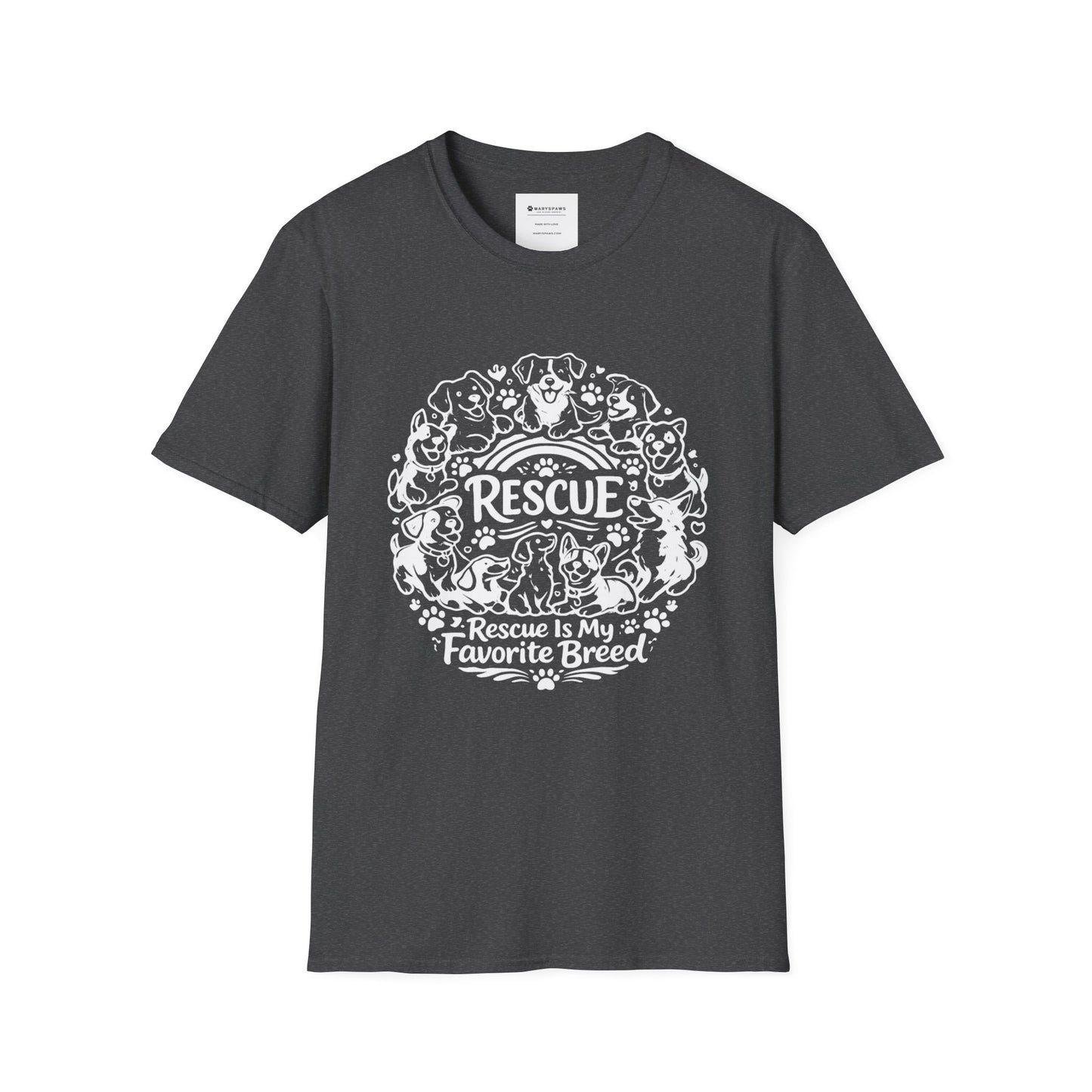 Rescue Dogs T-Shirt — "Rescue is My Favorite Breed" Pet Rescue Tee