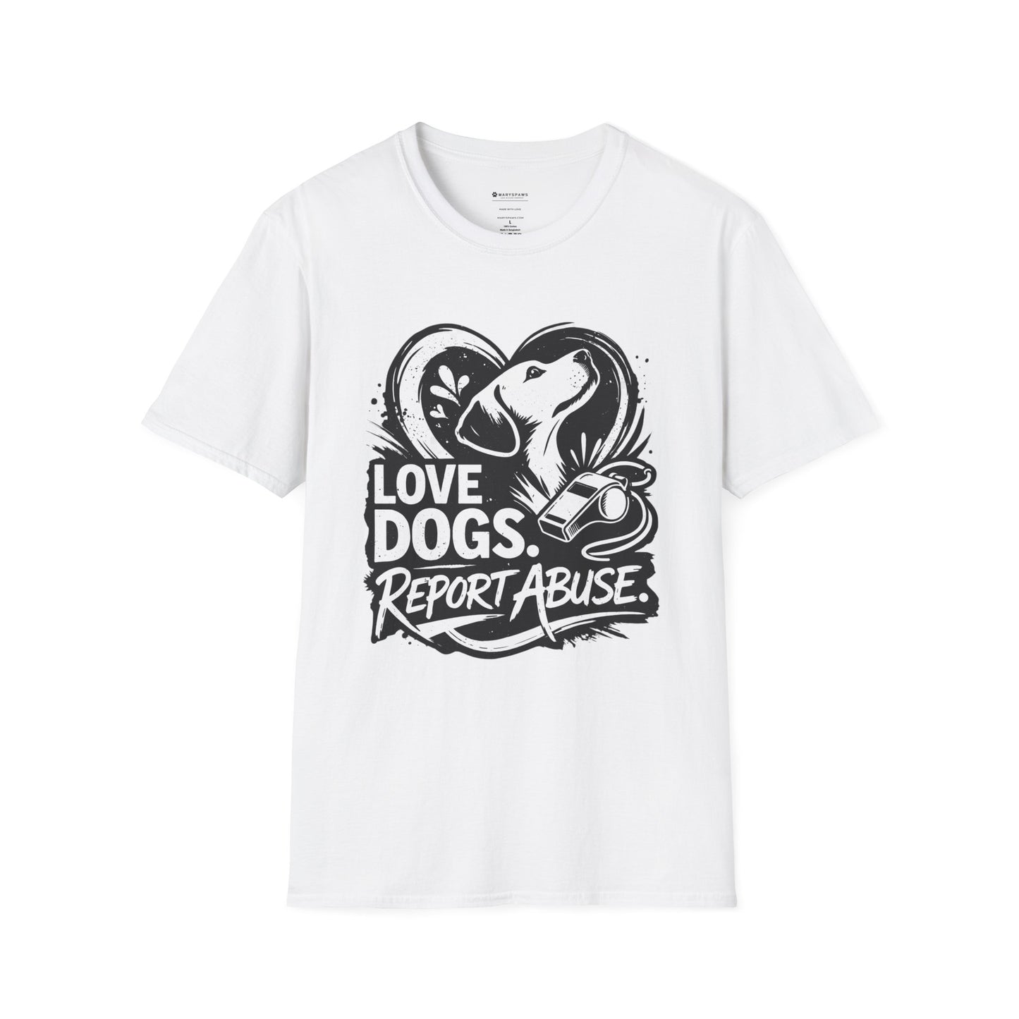 Love Dogs Report Abuse T-Shirt — Dog Rescue Awareness Tee