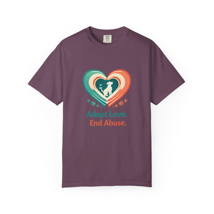 Adopt Love. End Abuse. Heart Pet Rescue T-Shirt